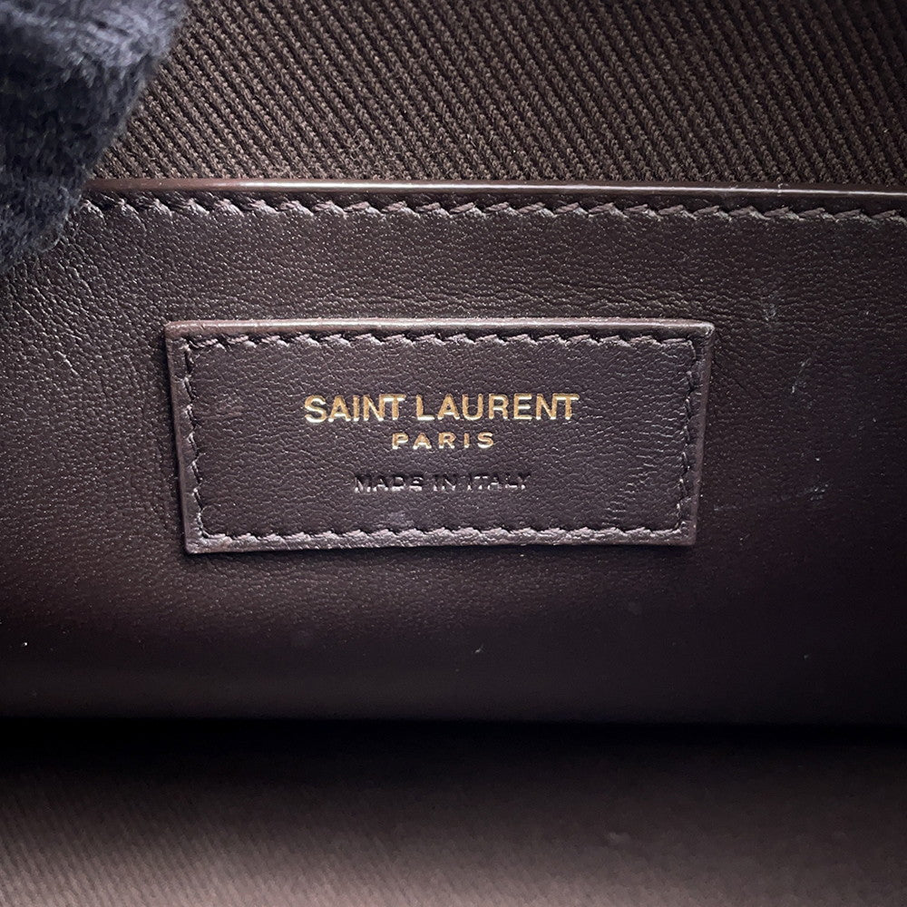 SAINT LAURENT PARIS Baby Duffle 2WAY Handbag Brown533481 PVC Leather