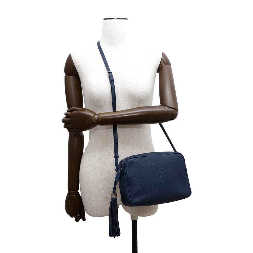 SAINT LAURENT PARIS Roux camera bag Blue520533 Leather