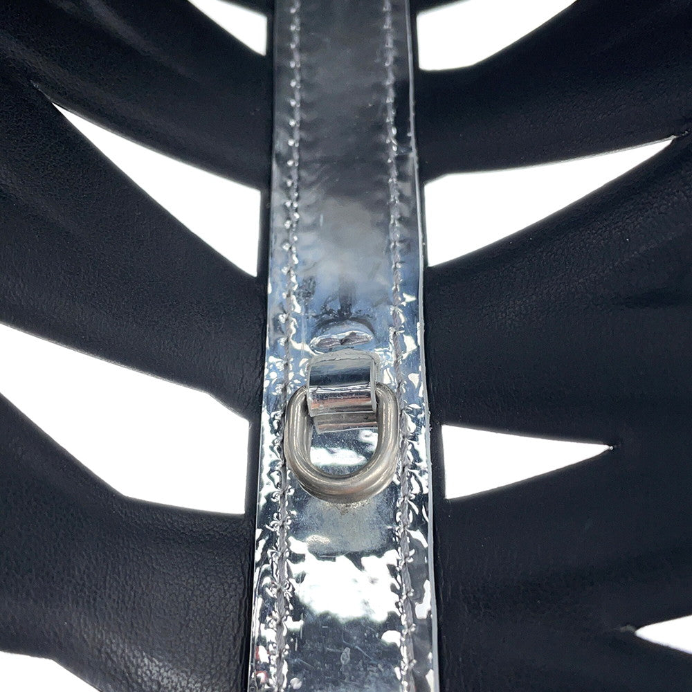 BALENCIAGA Neo Basket 2WAY Handbag Silver630708 Patent Leather