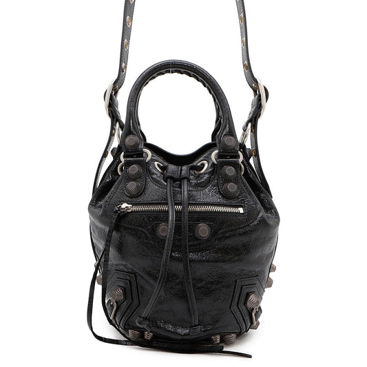 BALENCIAGA Le Cagole Small Bucket Bag Black702432 Leather