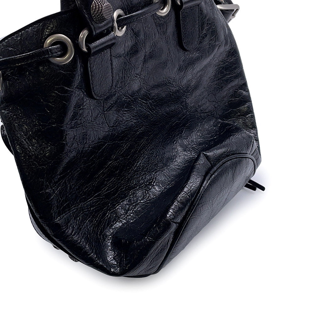 BALENCIAGA Le Cagole Small Bucket Bag Black702432 Leather