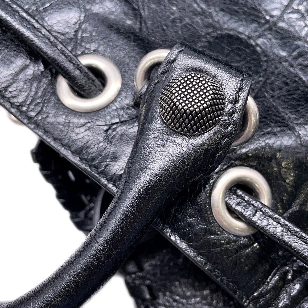 BALENCIAGA Le Cagole Small Bucket Bag Black702432 Leather