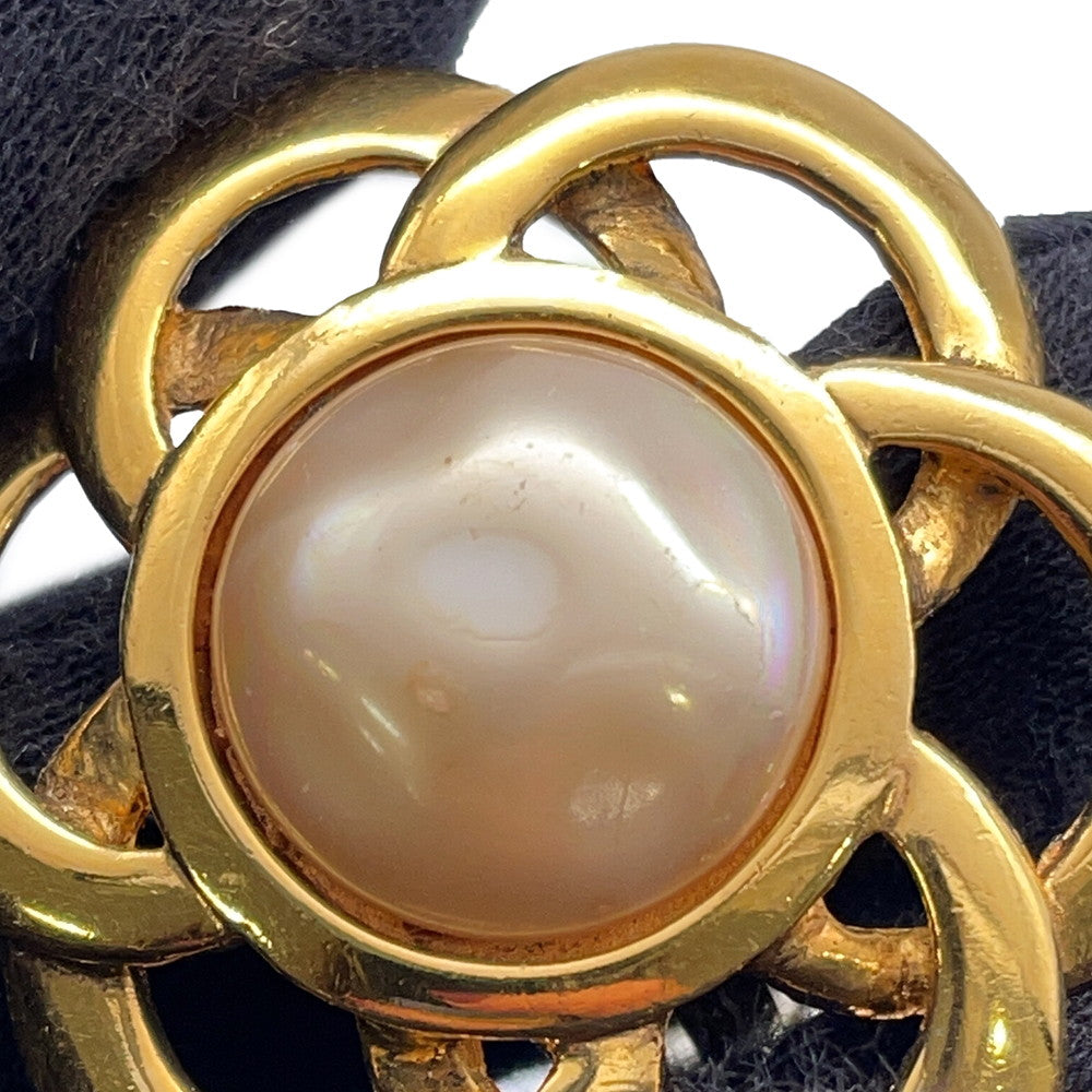 CHANEL Flower motif Earring Gold Gold Plated