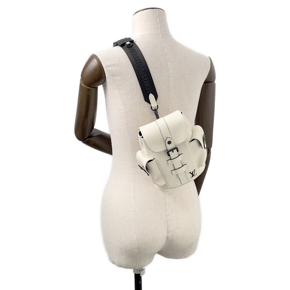 LOUIS VUITTON Christopher WhiteM58493 Taurillon Leather Size XS