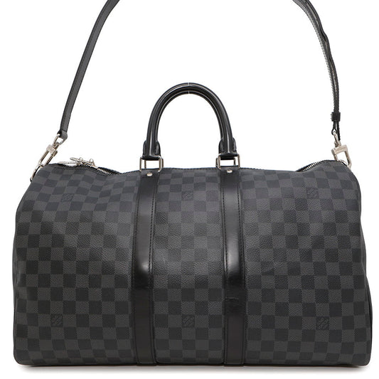 LOUIS VUITTON Keepall Bandouliere NoirN41418 Damier Graphite Size 45