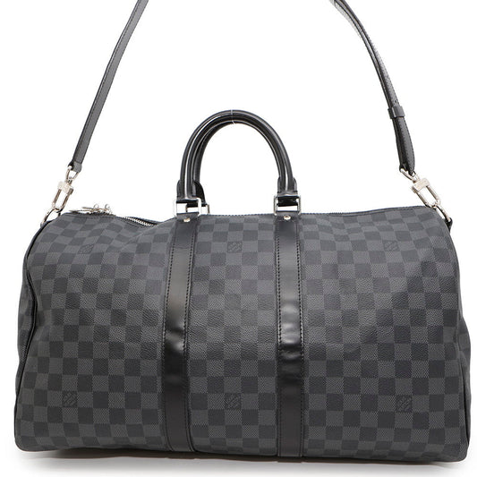 LOUIS VUITTON Keepall Bandouliere NoirN41418 Damier Graphite Size 45