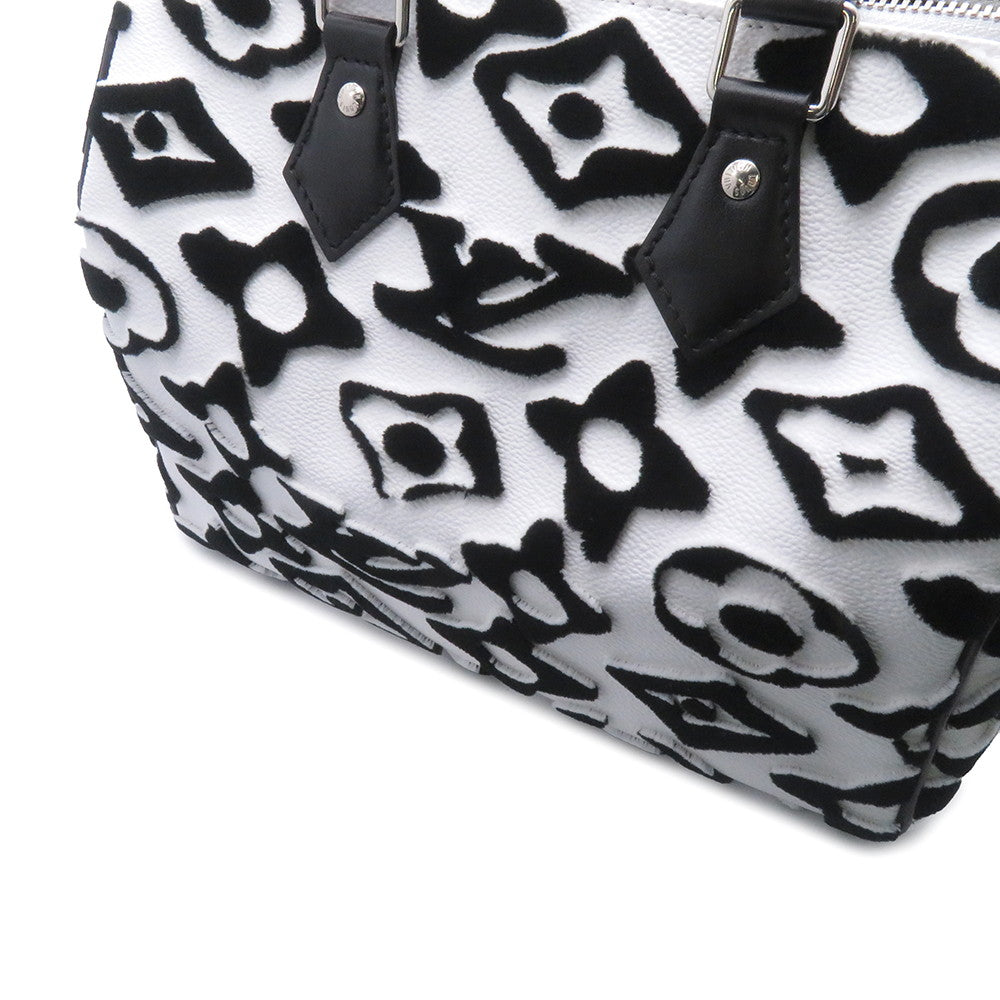 LOUIS VUITTON Speedy Bandouliere White/NoirM45563 Monogram Urs Fischer Size 25