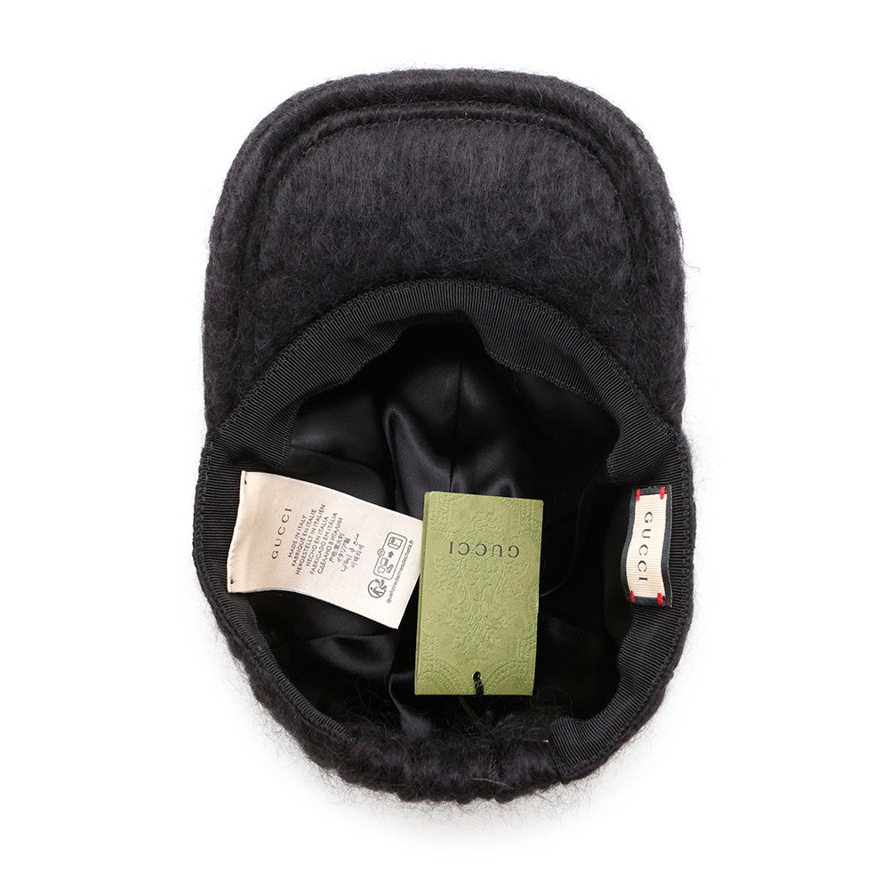 GUCCI Baseball cap Size M Black729349 Mohair 78% Wool 16% Nylon6%