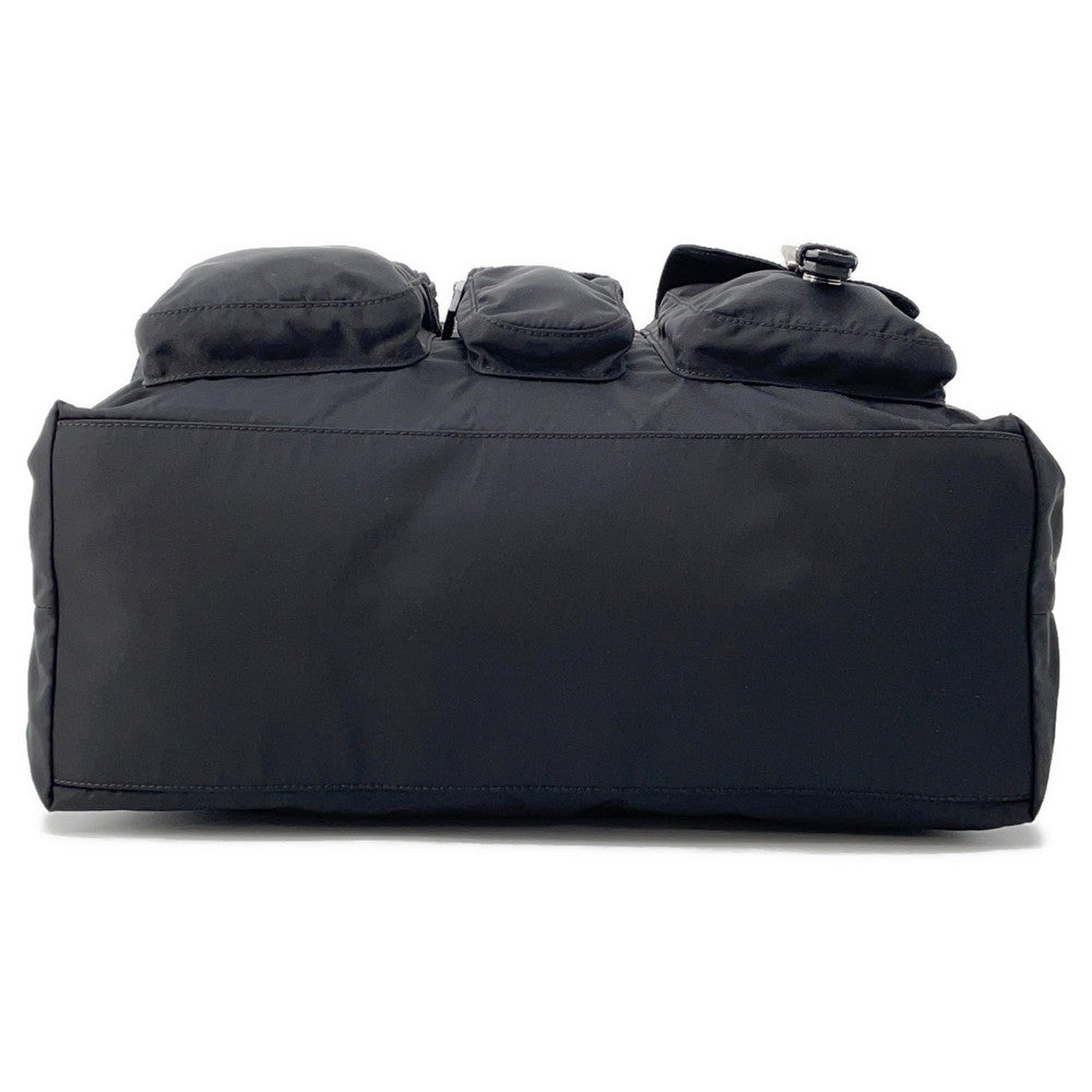 PRADA Handbag Black Nylon Leather