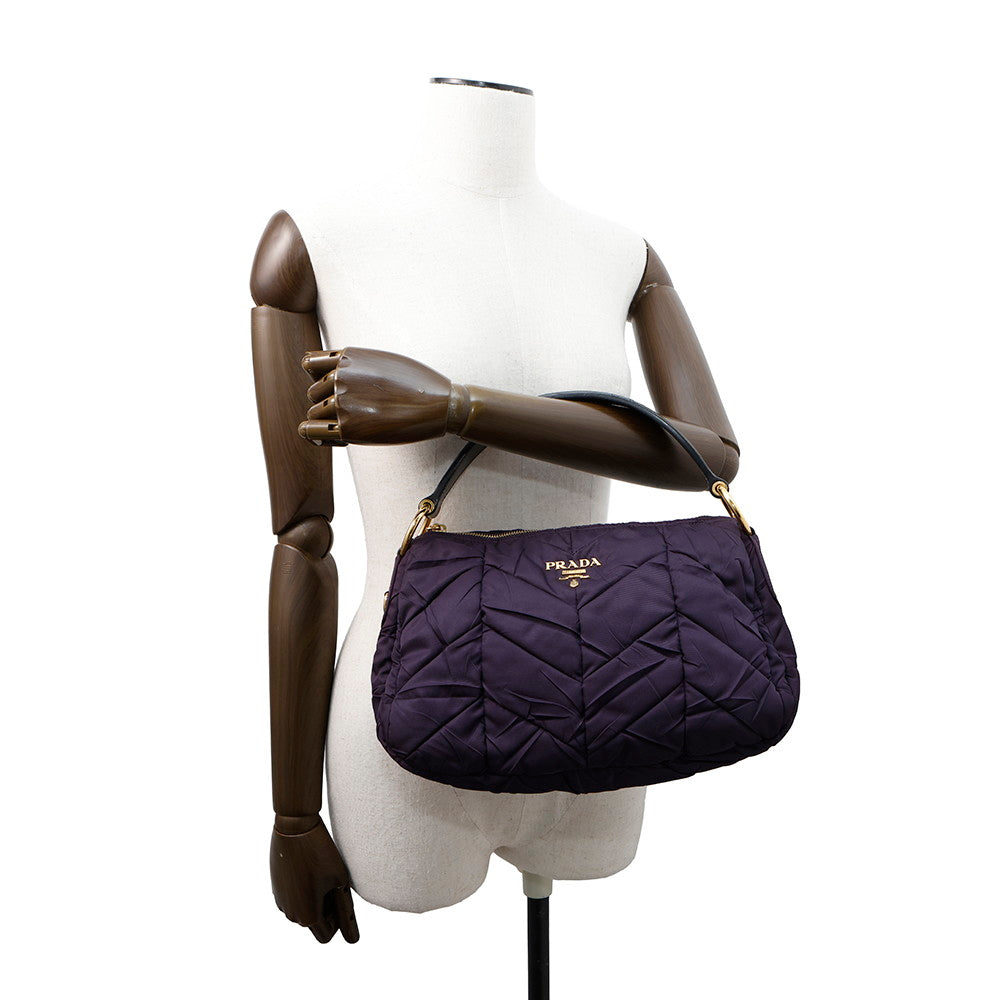 PRADA One Shoulder Bag PurpleBR3799 Nylon Leather