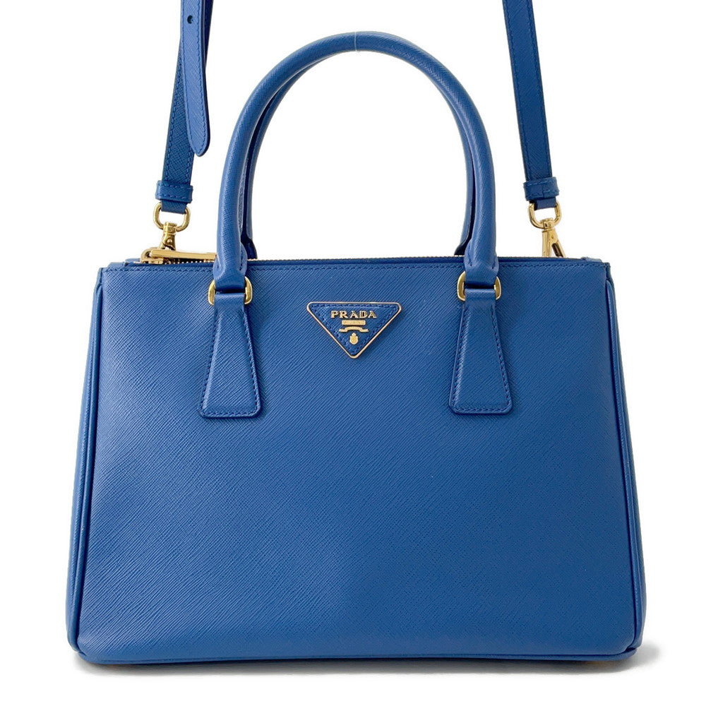 PRADA Galleria 2WAYHandbag Blue1BA863 Leather