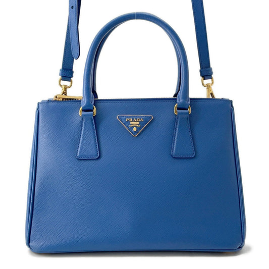 PRADA Galleria 2WAYHandbag Blue1BA863 Leather