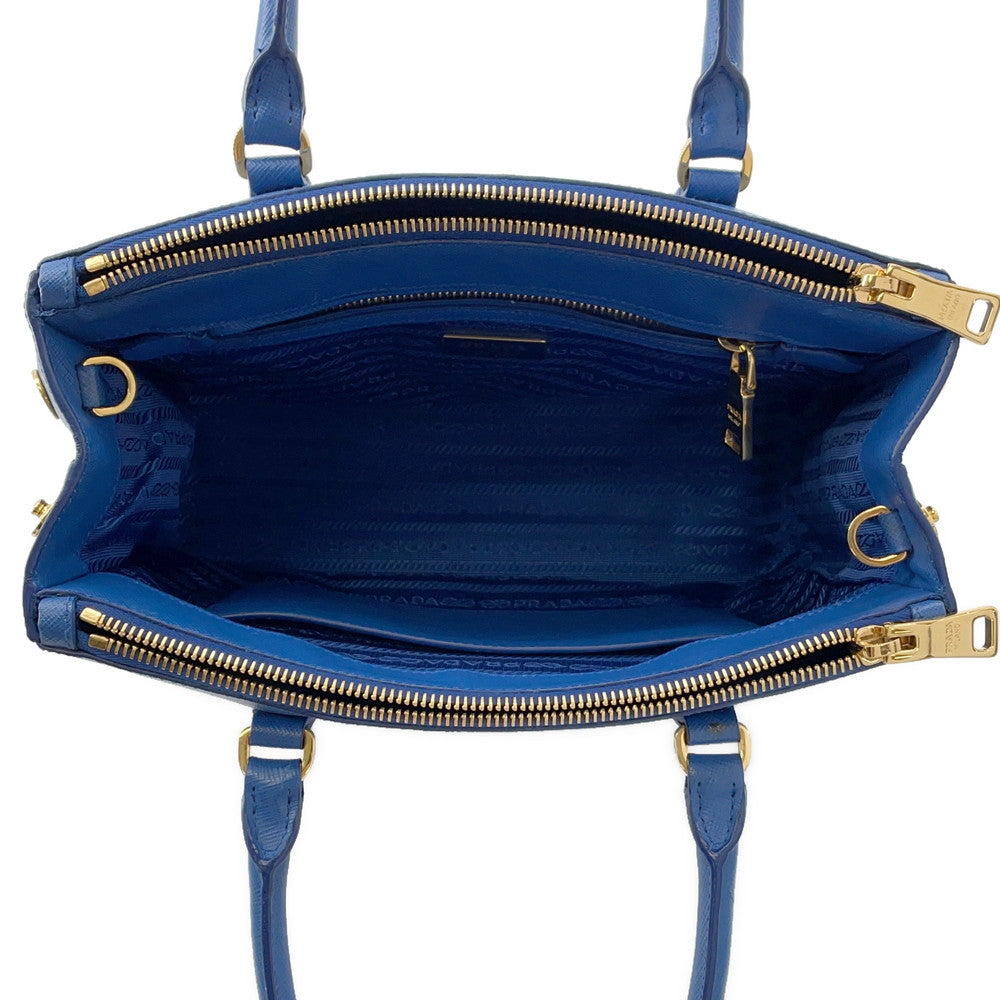 PRADA Galleria 2WAYHandbag Blue1BA863 Leather