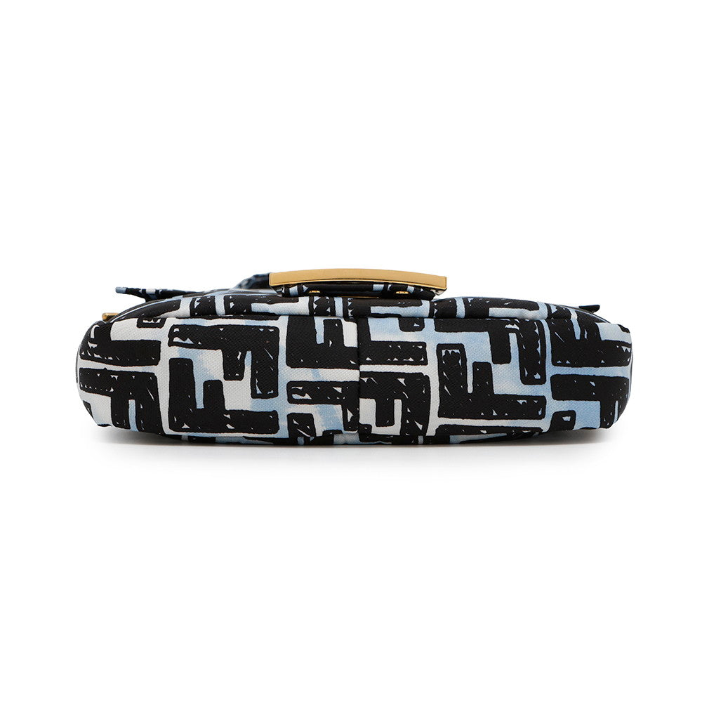 FENDI Joshua Vidas Collaboration Zucca Baguette 2WAY Shoulder Bag Blue/Black8BR784 Nylon Size Mini