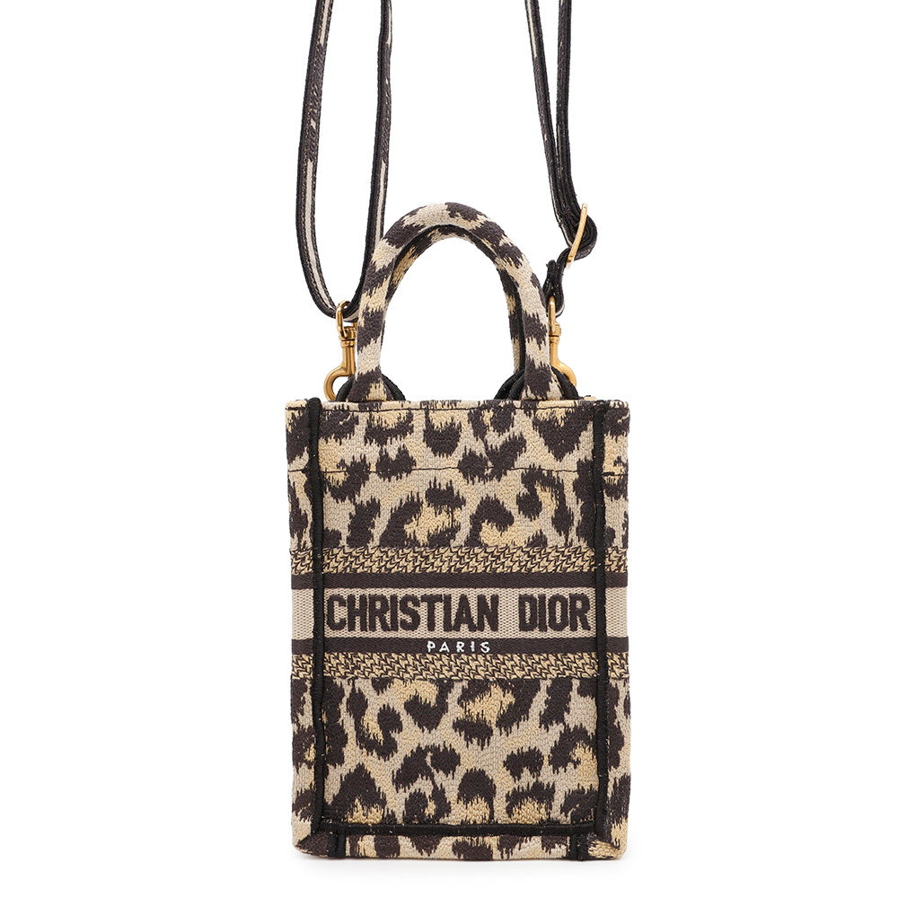 Dior Book Tote 2WAY Shoulder Bag Beige/BlackS5555CRHM Canvas Size Mini