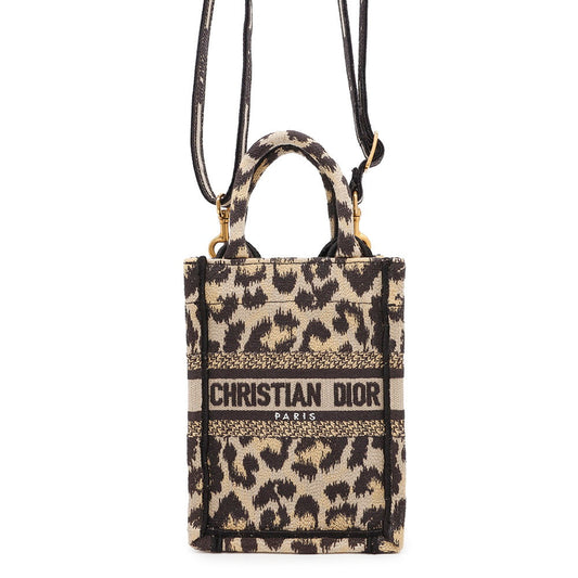 Dior Book Tote 2WAY Shoulder Bag Beige/BlackS5555CRHM Canvas Size Mini