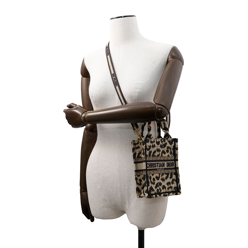 Dior Book Tote 2WAY Shoulder Bag Beige/BlackS5555CRHM Canvas Size Mini