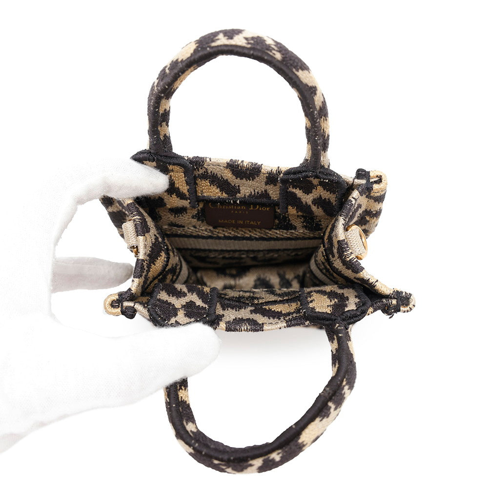 Dior Book Tote 2WAY Shoulder Bag Beige/BlackS5555CRHM Canvas Size Mini