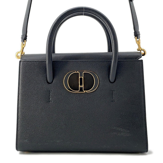 Dior Montaigne 30 Saint Honore 2WAY Handbag Black Leather Size Small