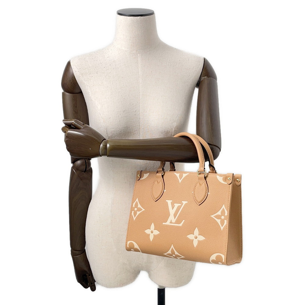 LOUIS VUITTON Onthego Arizona/ClaimM12513 Bicolor Monogram Empreinte Leather Size PM