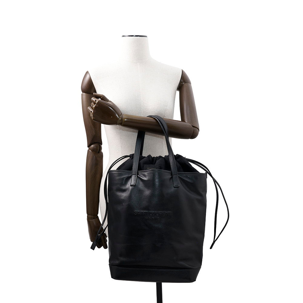 SAINT LAURENT PARIS Teddy Tote Bag Black572673 Leather