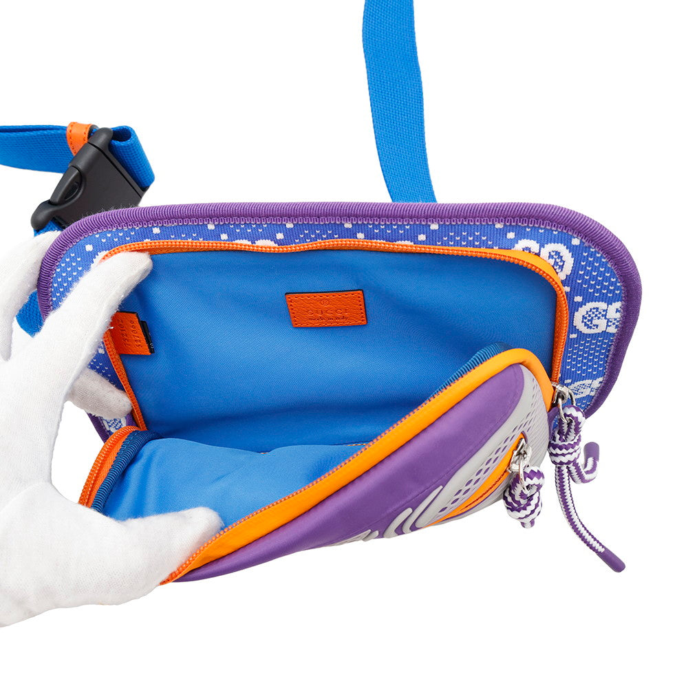GUCCI GGNylon Belt Bag Purple/Blue/Orange752102 Nylon Rubber