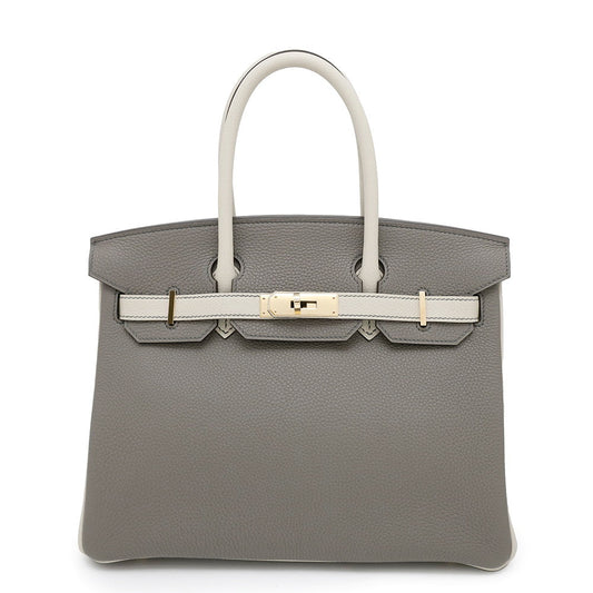 HERMES Birkin SPO Gris Meyer/Pearl Grey Togo Leather Evercolor Size 30