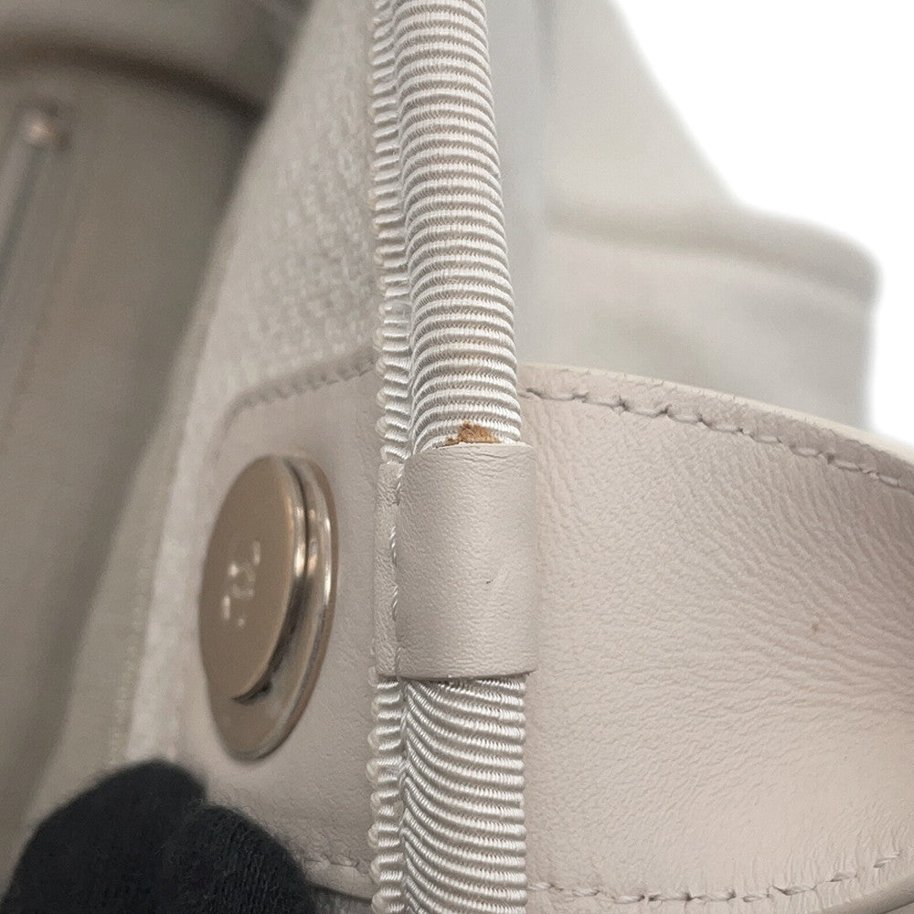 CHANEL Deauville 2WAY ChainTote Bag IvoryA66941 Canvas Leather Size GM