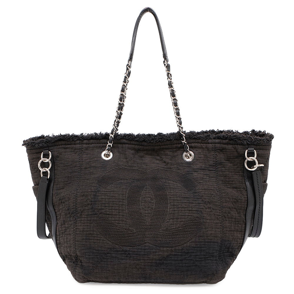 CHANEL CC Logo 2wayChainTote Bag BlackA57168 Cotton Leather