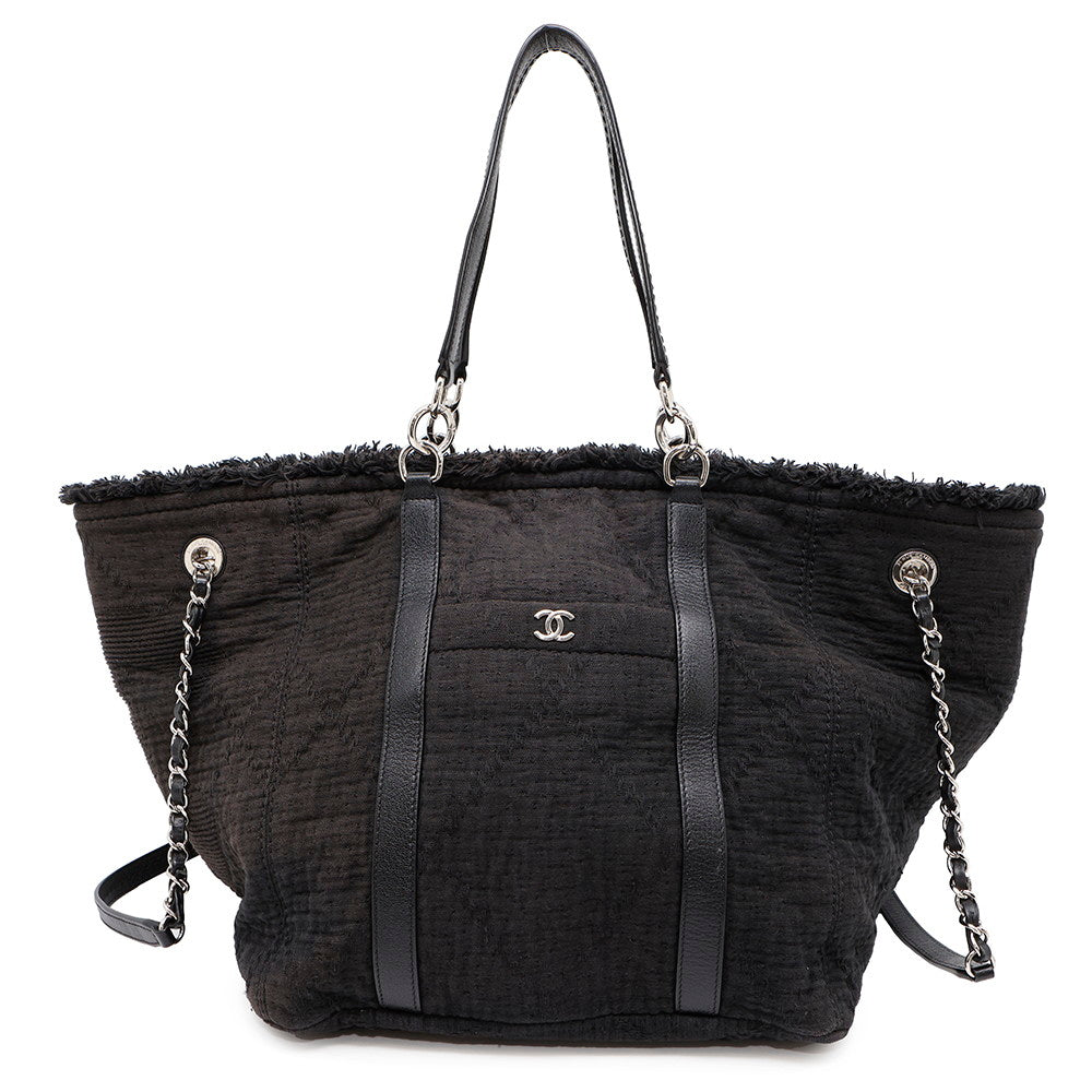 CHANEL CC Logo 2wayChainTote Bag BlackA57168 Cotton Leather
