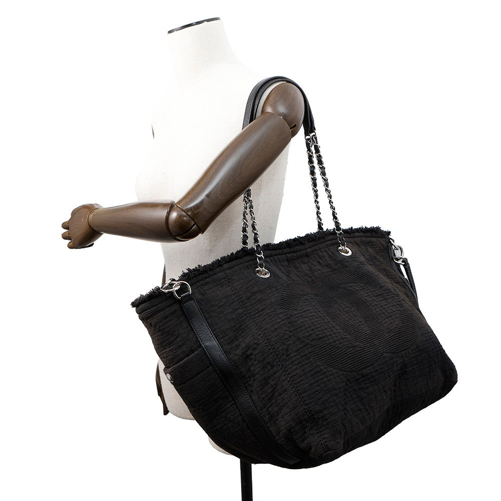 CHANEL CC Logo 2wayChainTote Bag BlackA57168 Cotton Leather