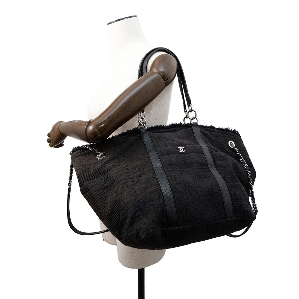 CHANEL CC Logo 2wayChainTote Bag BlackA57168 Cotton Leather