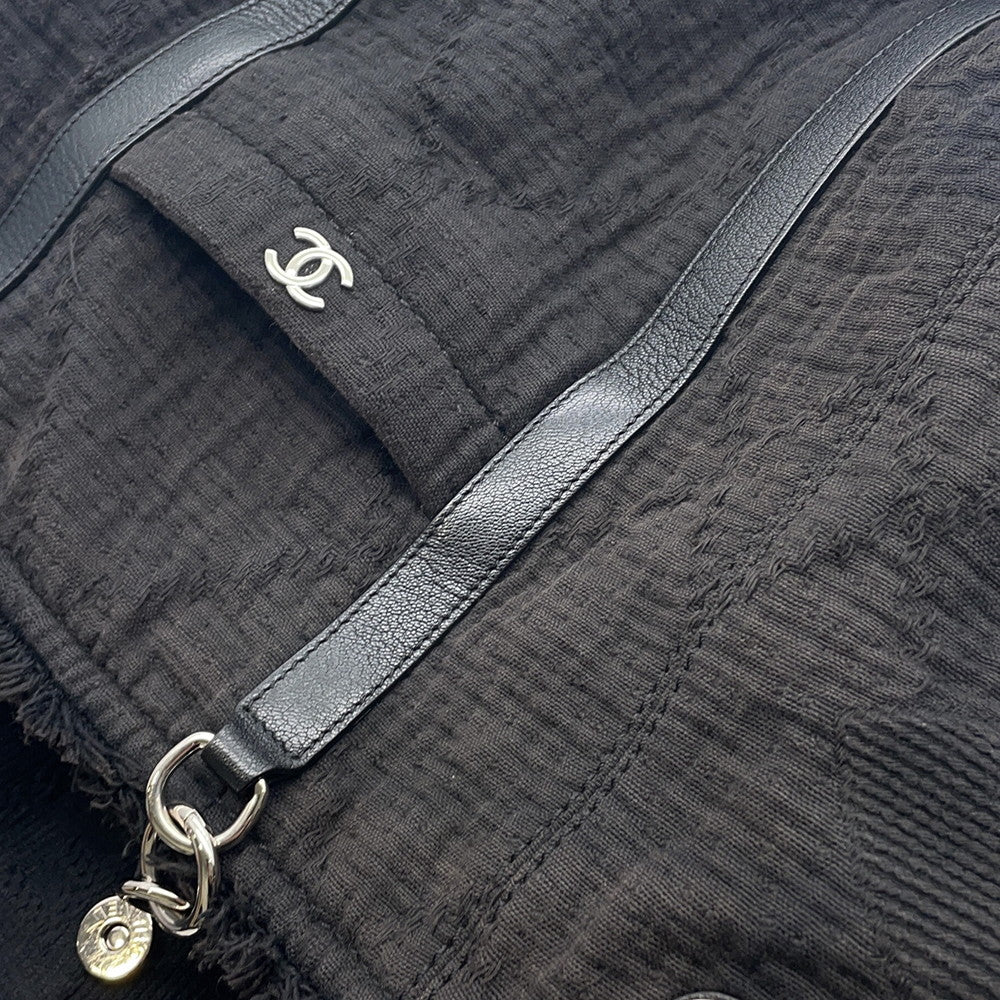 CHANEL CC Logo 2wayChainTote Bag BlackA57168 Cotton Leather
