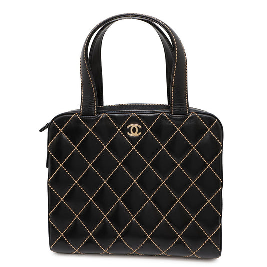 CHANEL Wild Stitch Handbag BlackA20665 Lambskin