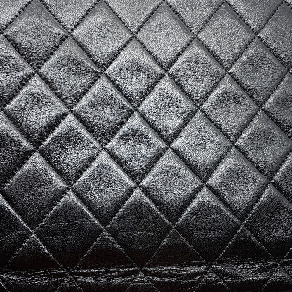 CHANEL Matelasse Push Lock ChainShoulder Bag Black Lambskin