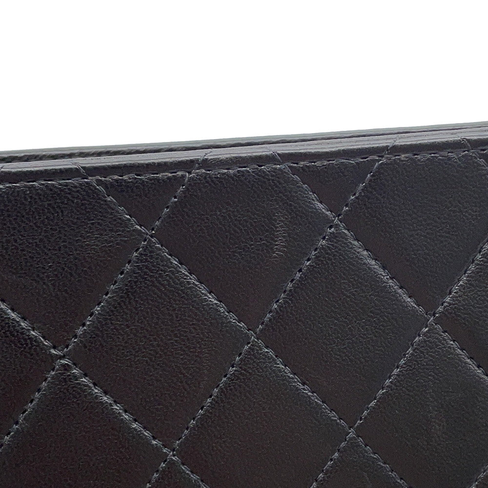 CHANEL Matelasse Push Lock ChainShoulder Bag Black Lambskin