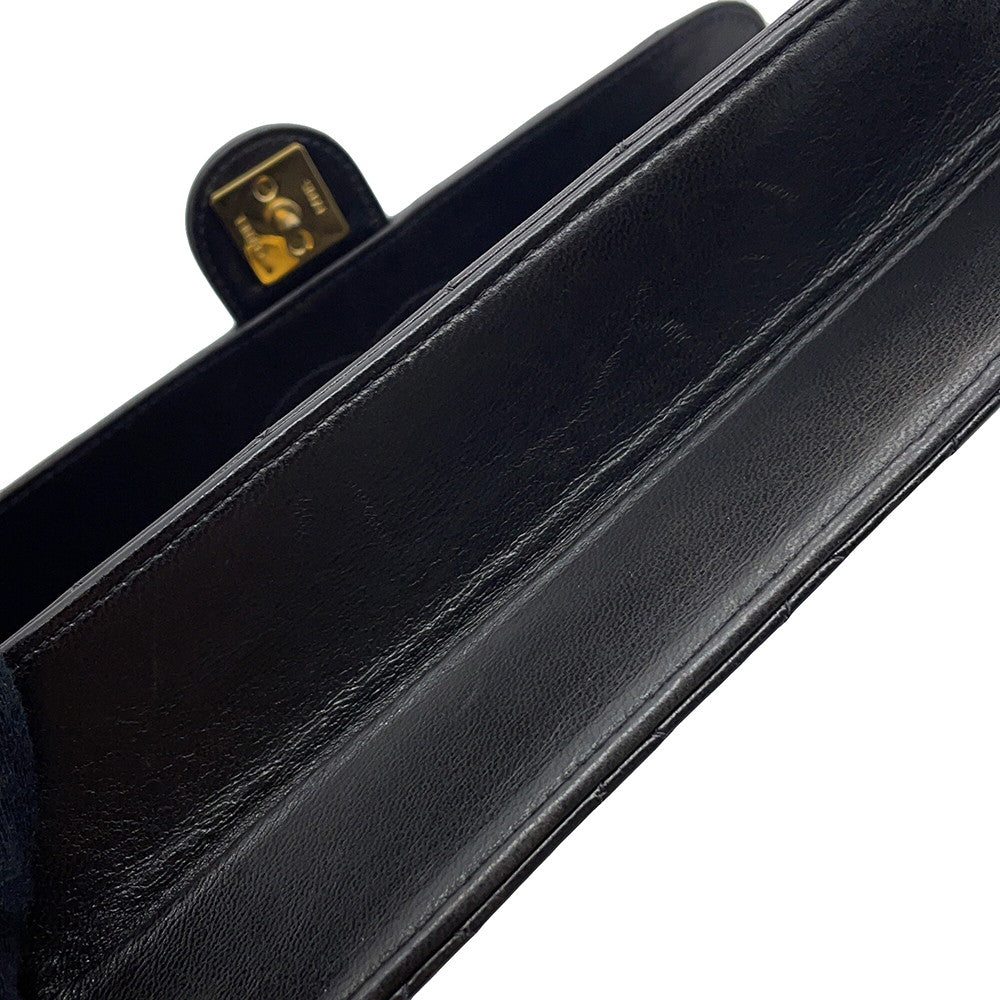 CHANEL Matelasse Push Lock ChainShoulder Bag Black Lambskin