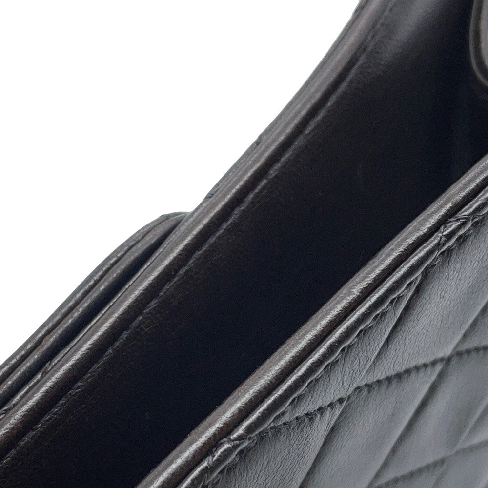 CHANEL Matelasse Push Lock ChainShoulder Bag Black Lambskin