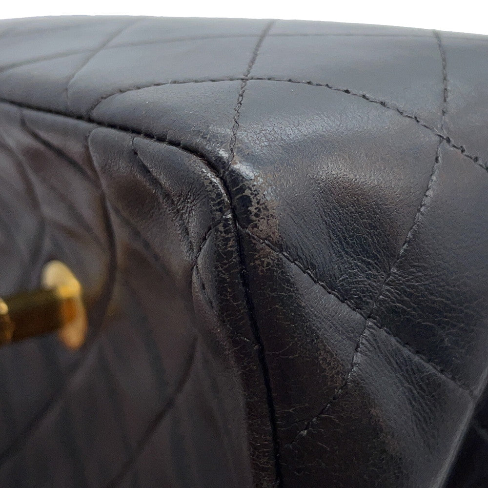 CHANEL Mini Matelasse ChainShoulder Bag Black Lambskin Size 18