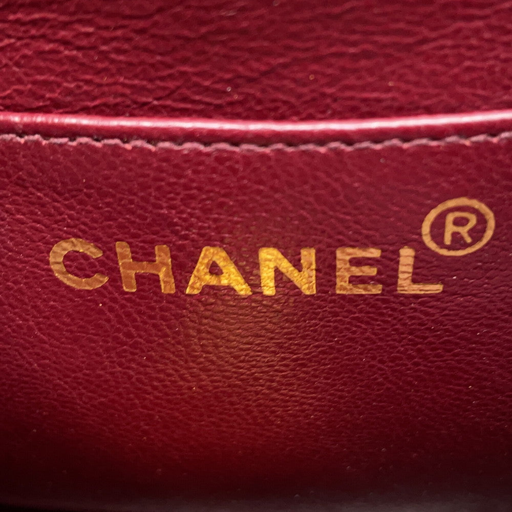 CHANEL Mini Matelasse ChainShoulder Bag Black Lambskin Size 18