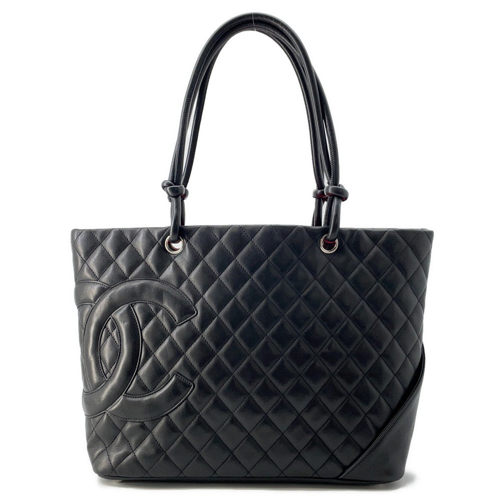 CHANEL Cambon line Tote Bag BlackA25169 Leather Size Large