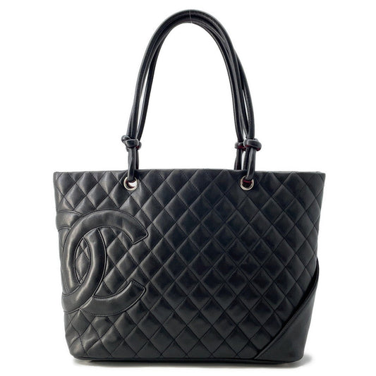 CHANEL Cambon line Tote Bag BlackA25169 Leather Size Large