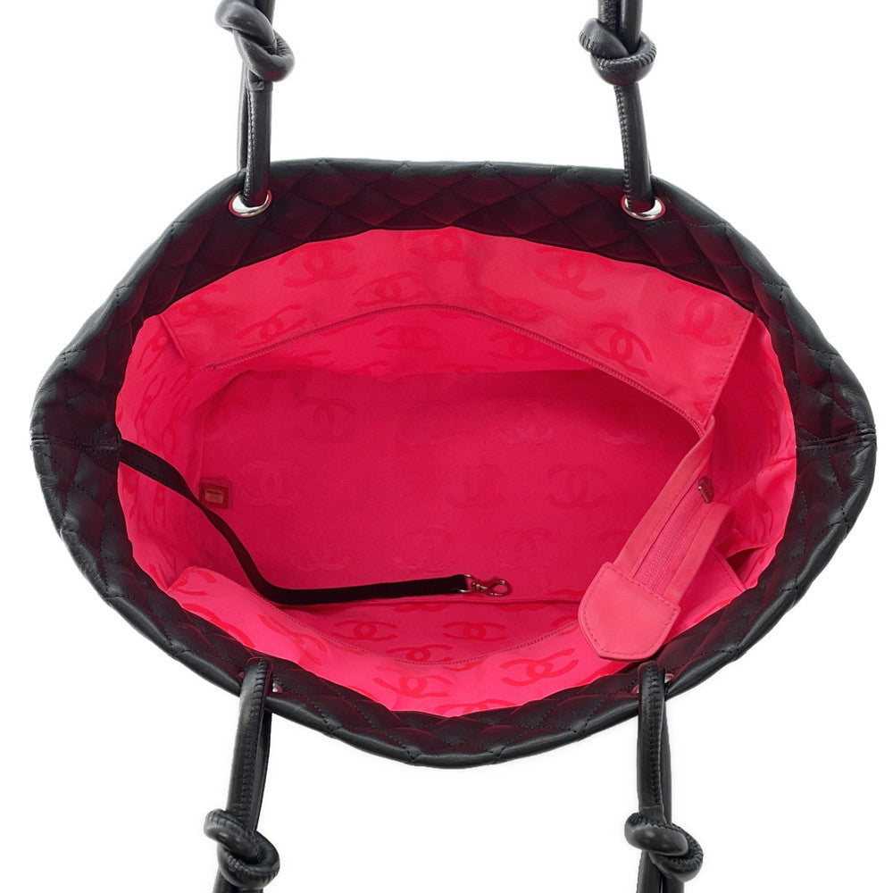 CHANEL Cambon line Tote Bag BlackA25169 Leather Patent Leather Size Large