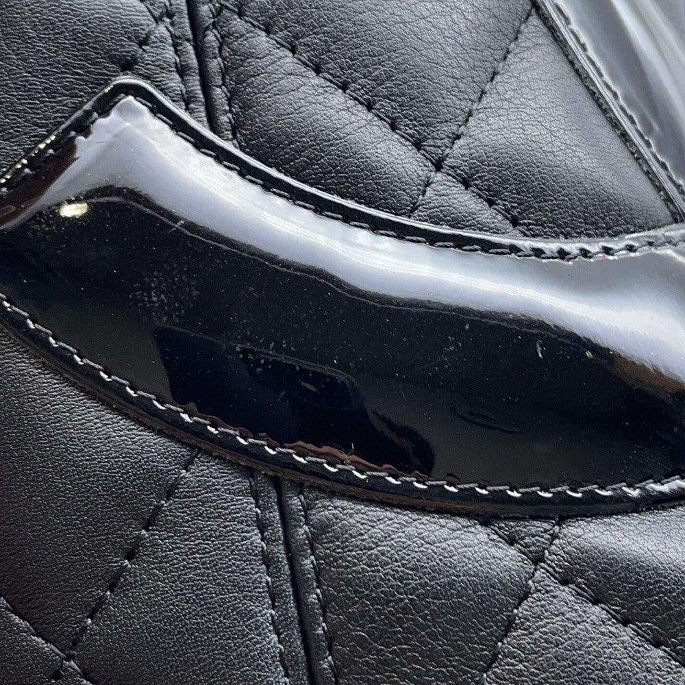 CHANEL Cambon line Tote Bag BlackA25169 Leather Patent Leather Size Large