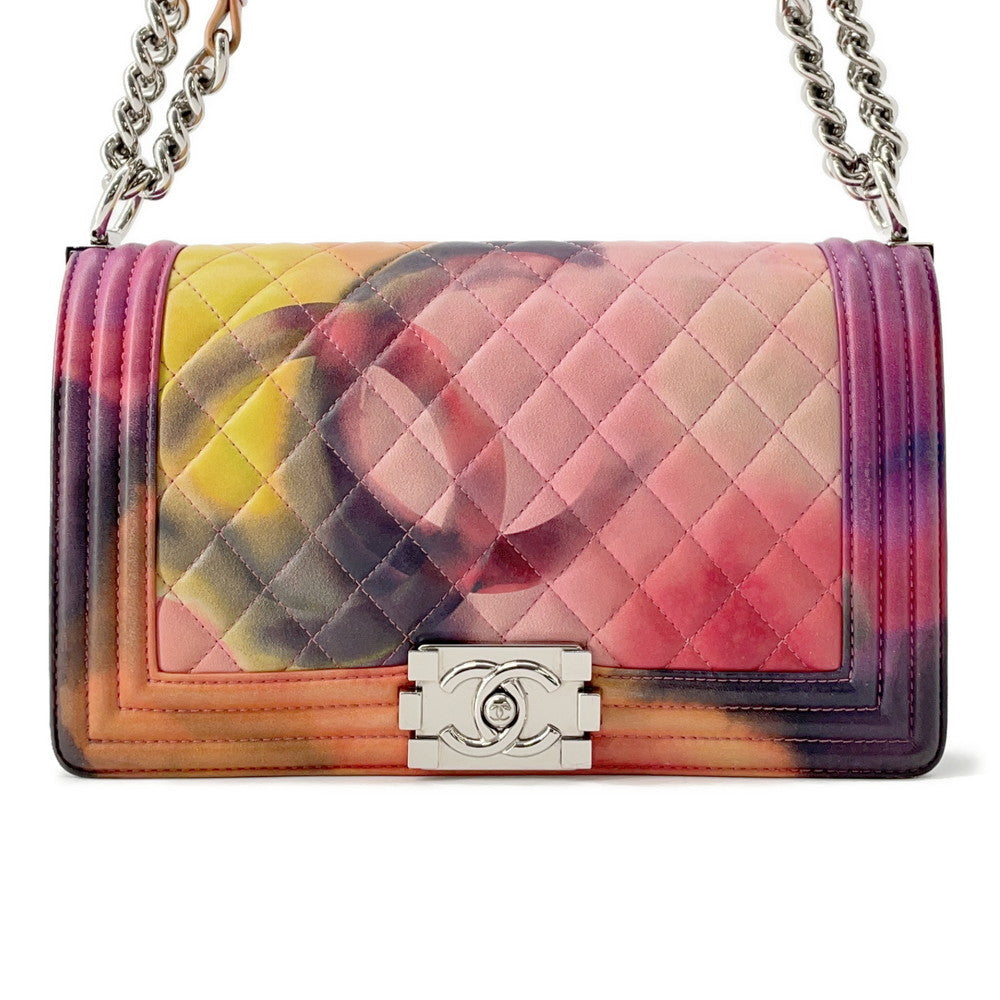 CHANEL Boy Chanel ChainShoulder Bag Pink/MulticolorA67086 Lambskin Size 25