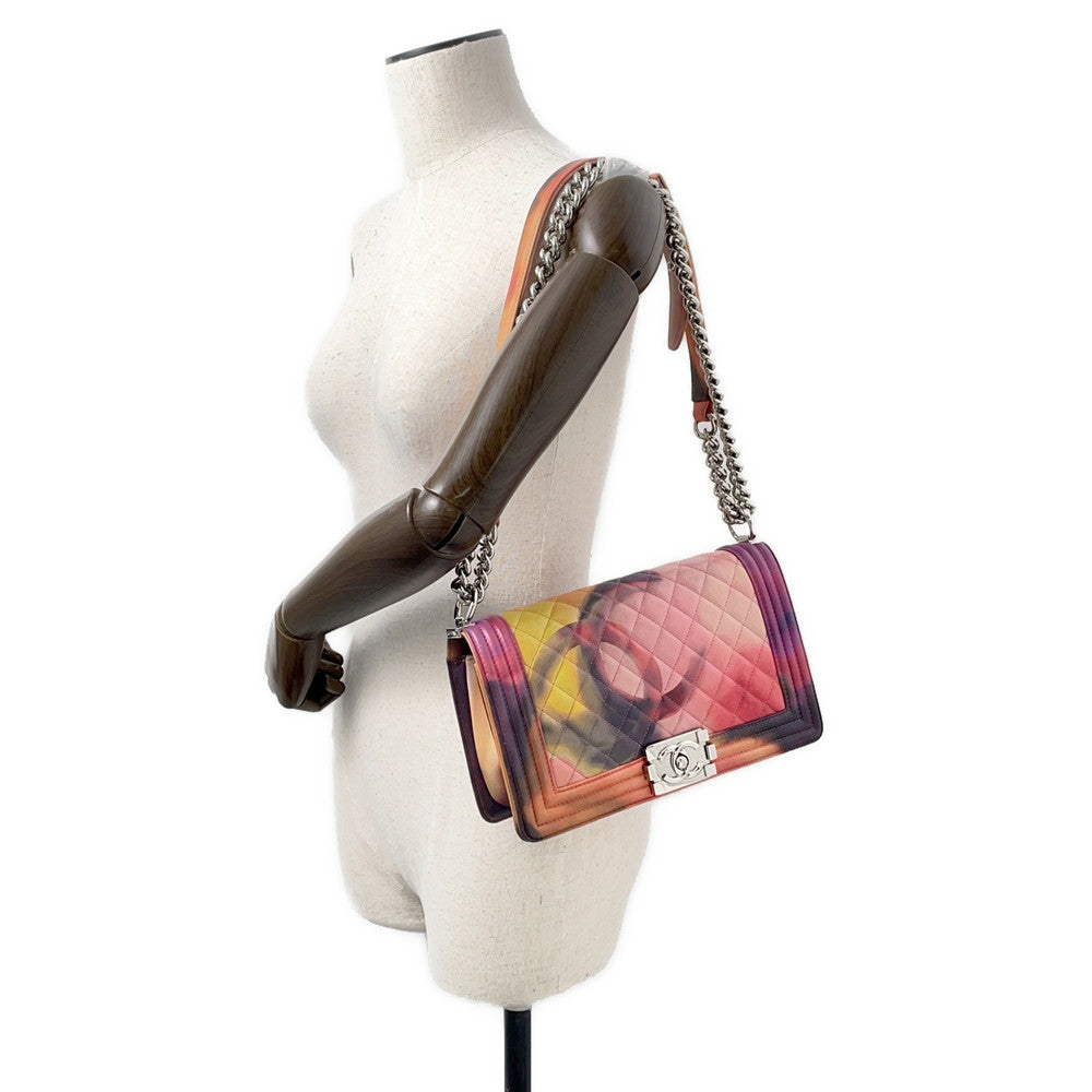 CHANEL Boy Chanel ChainShoulder Bag Pink/MulticolorA67086 Lambskin Size 25