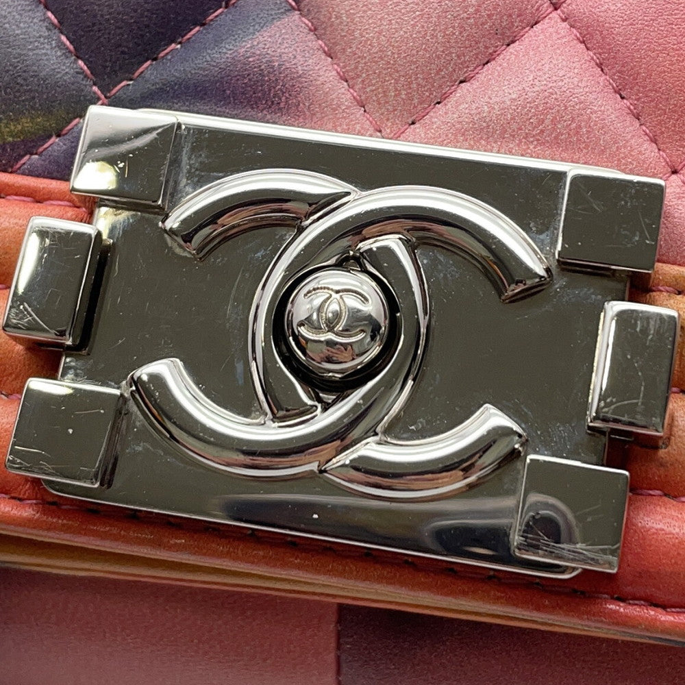 CHANEL Boy Chanel ChainShoulder Bag Pink/MulticolorA67086 Lambskin Size 25