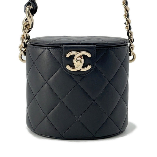 CHANEL Matelasse Chain vanity bag Black Lambskin