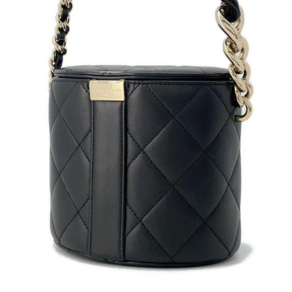 CHANEL Matelasse Chain vanity bag Black Lambskin