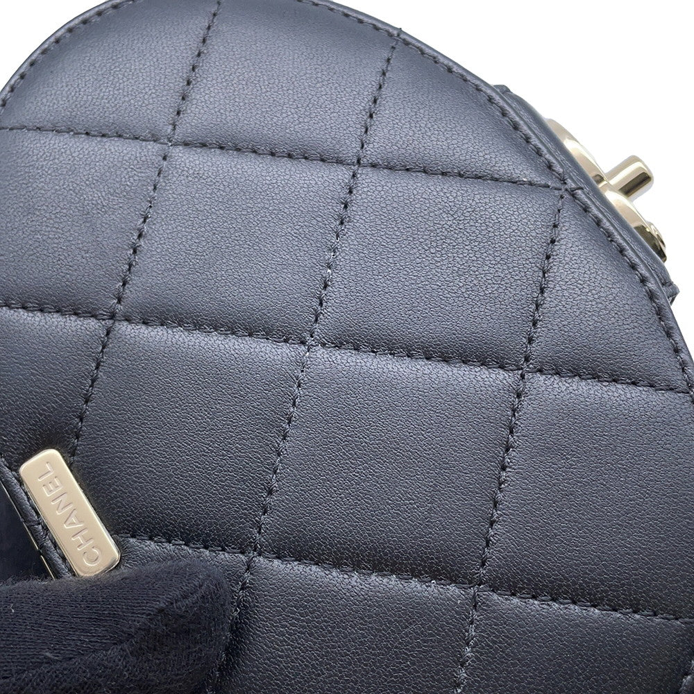 CHANEL Matelasse Chain vanity bag Black Lambskin